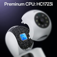 YESIDO KM16 Indoor Dual Lens Camera Wireless Security Cam WiFi Surveillance System with Night Vision / Two-Way Audio / Motion Detection - White