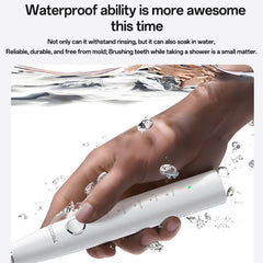 MG24 IPX7 Waterproof Sonic Electric Toothbrush 38400 VPM Long Battery Ergonomic Handle - White