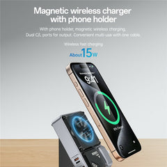 YP89 AC + DC Wireless Charging 10000mAh Power Bank with Stand iP / USB / Type C Multi Port 22.5W Fast Charger