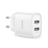 YC72 12W 2*USB-A Dual-port Fast Charging Small And Portable Safety Protection EU Plug Travel Charger