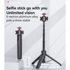 SF26 65cm Long Large Size Chassis Aluminum Alloy Pole Ball Head Telescopic Tripod Stand Selfie Stick