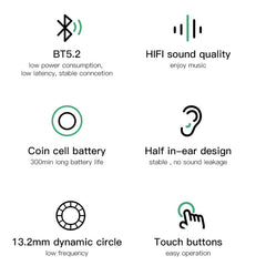 TWS11 Lightning Charging Bluetooth 5.2 Aroha 1562M TWS Earphone