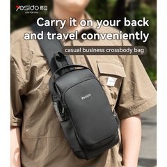 WB46 Large Capacity USB Conversion Interface Wirh Combination Lock Casual Business Crossbody Bag