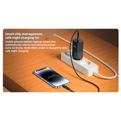 YC73 65W Fast Charging USB & Type-C Dual Ports PC Fireproof GaN European Specification Charger