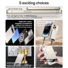 YP66 5000mAh 15W Wireless Fast Charging Digital Display Power Aluminum Alloy Magnetic Power Bank