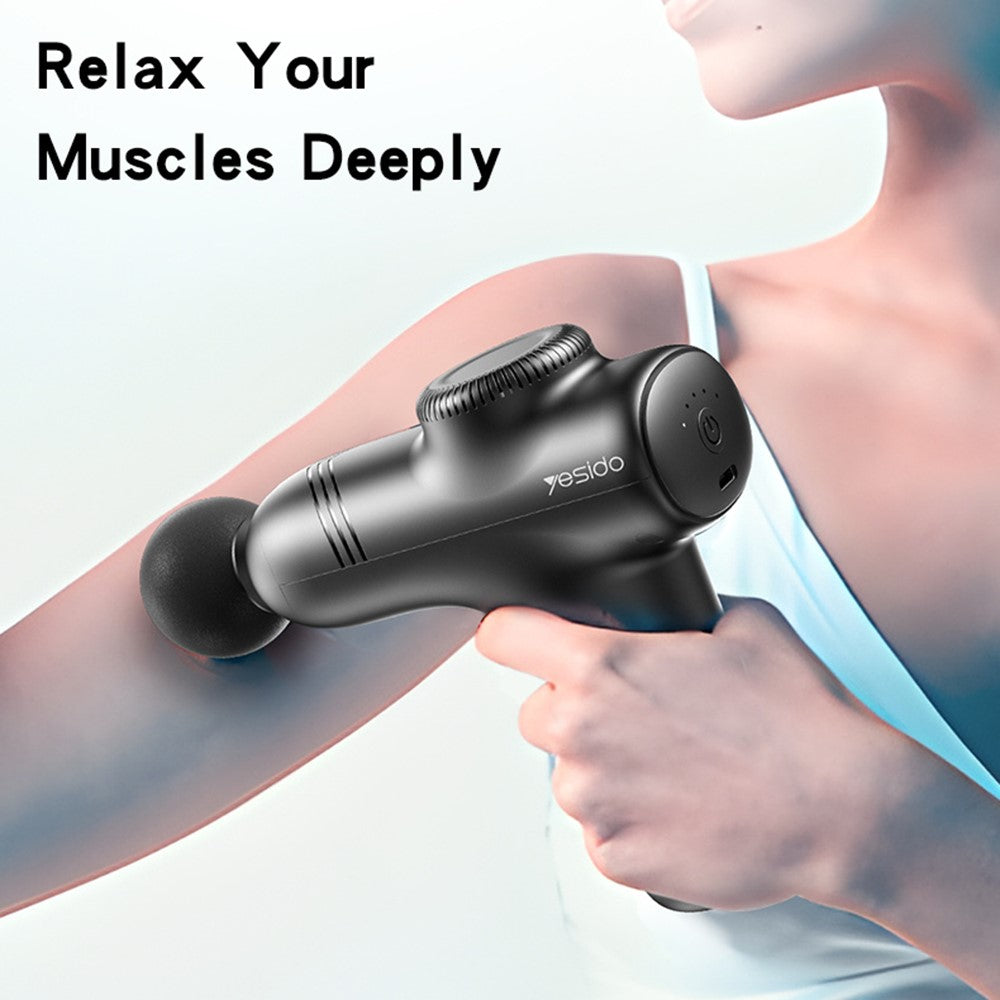 MG01 5 Speeds Muscle Relief Portable Deep Tissue Massage Gun with 4 Heads