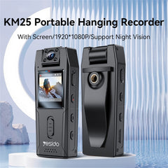 YESIDO KM25 Video Recorder 180 Degree Rotating Lens HD 1.3 Inch Screen 1080P Outdoor Cycling Hiking Camera