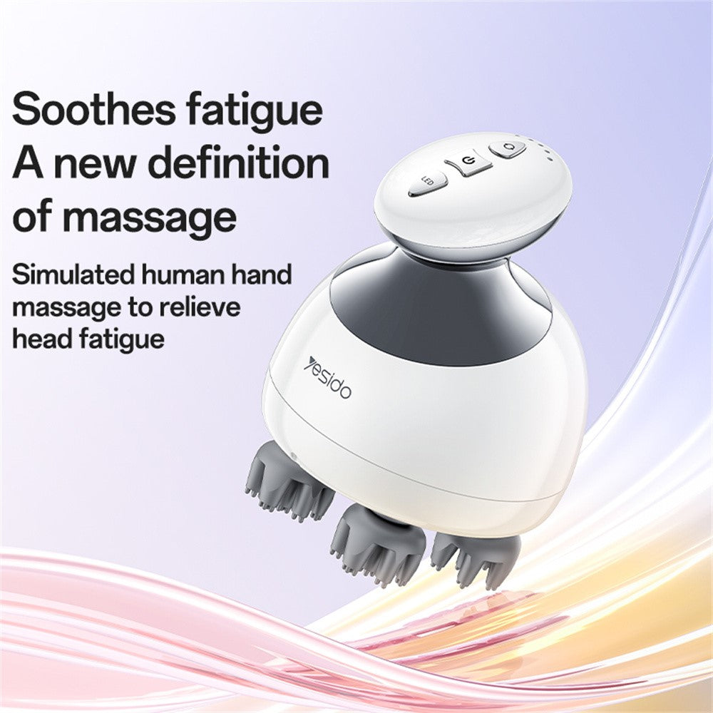 MG12 IPX7 Waterproof Low Noise Head Massager with Detachable Charging Dock