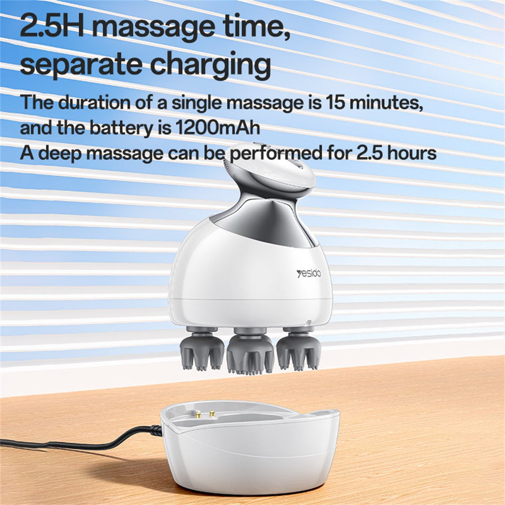 MG12 IPX7 Waterproof Low Noise Head Massager with Detachable Charging Dock
