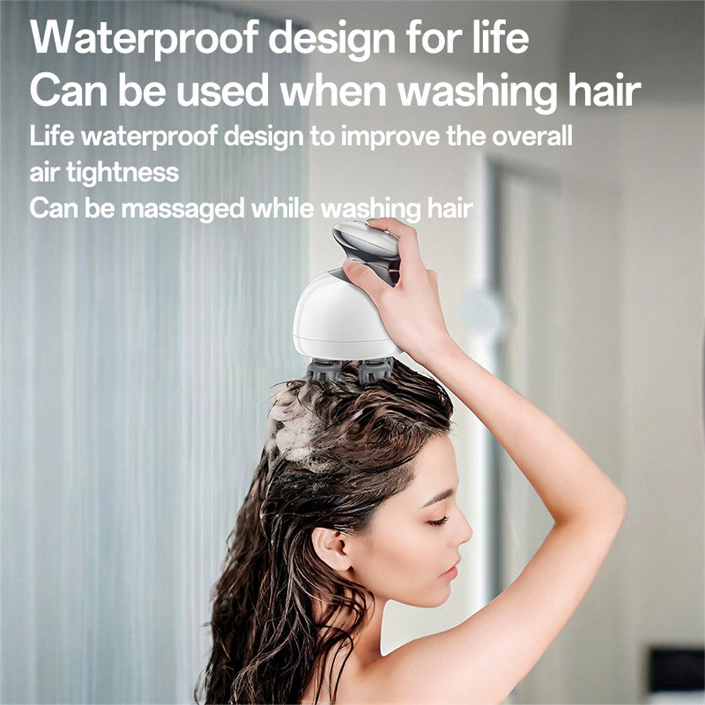MG12 IPX7 Waterproof Low Noise Head Massager with Detachable Charging Dock