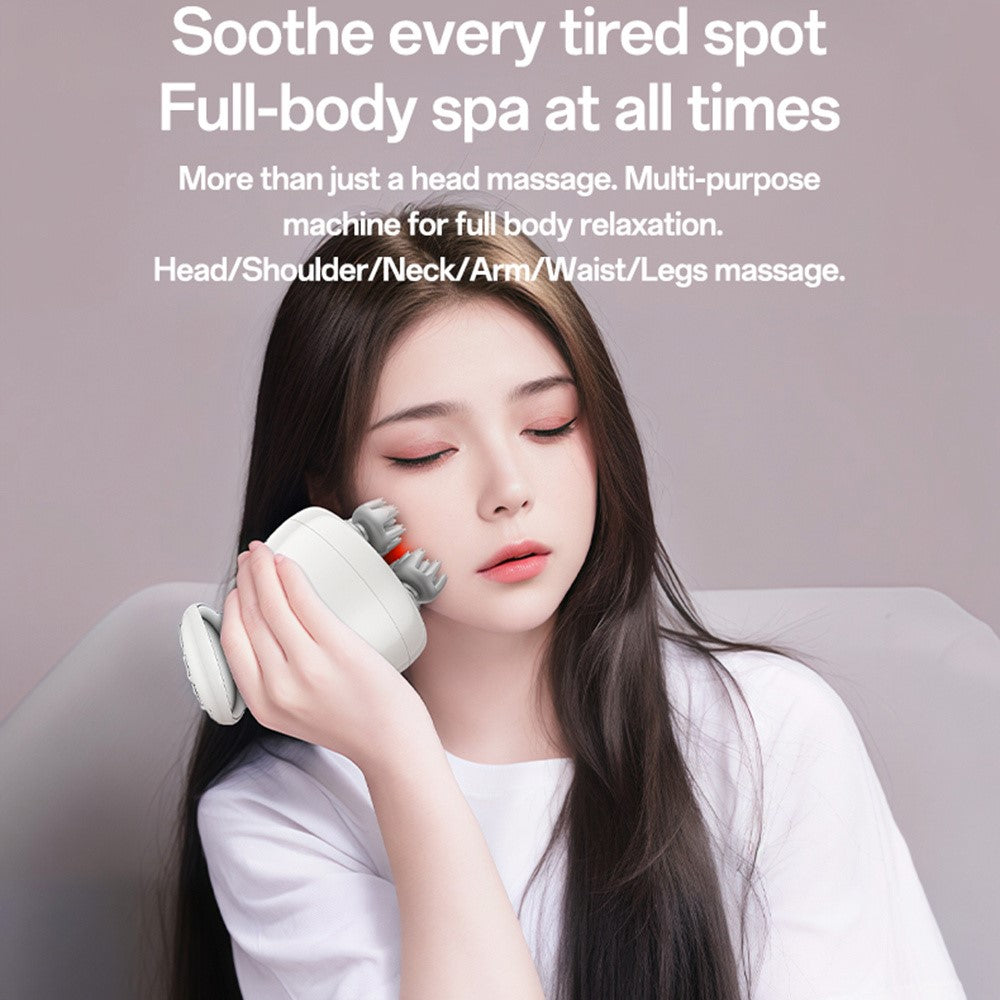 MG12 IPX7 Waterproof Low Noise Head Massager with Detachable Charging Dock