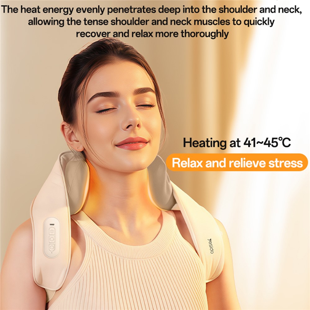 MG11 3 Modes Adjustable Width Neck and Shoulder Massager Heat Therapy Massage Device