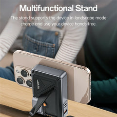 YP89 AC + DC Wireless Charging 10000mAh Power Bank with Stand iP / USB / Type C Multi Port 22.5W Fast Charger