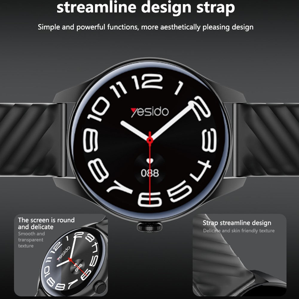 YESIDO IO43 Smart Watch 1.53 Inch HD Display Health Tracker with Heart Rate Monitor / Call Function / Music Control