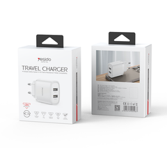 YC72 12W 2*USB-A Dual-port Fast Charging Small And Portable Safety Protection EU Plug Travel Charger