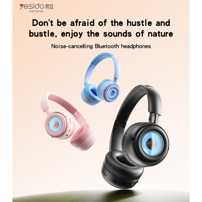 EP06 BT5.3 Colorful RGB Lighting Effects Telescopic Arm Noise-cancelling BT Headphones