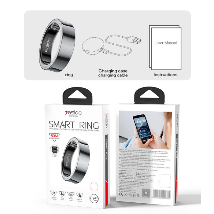 IO33 Precise Waterproof Support Handheld Control 24H Detection Health Monitoring Smart Ring