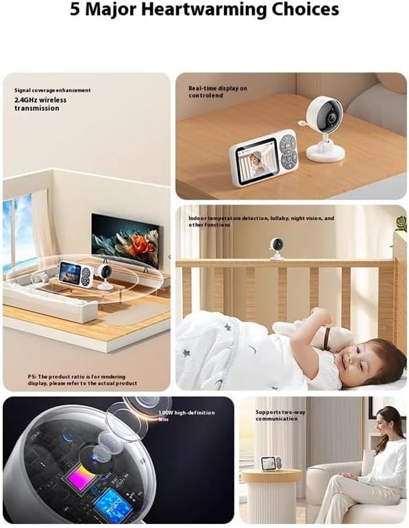 YESIDO KM26 Baby Monitor 3.5 Inch LCD Display Night Vision Temperature Detection 2.4G Wireless Camera