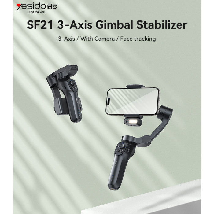 SF21 Face Tracking With Camera Powerful Battery Built-in Extra Fill Light 3-Axis Gimbal Stabilizer