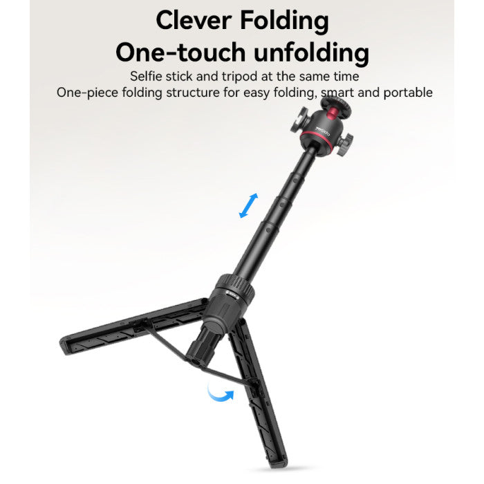 SF26 65cm Long Large Size Chassis Aluminum Alloy Pole Ball Head Telescopic Tripod Stand Selfie Stick