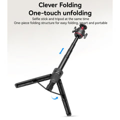 SF26 65cm Long Large Size Chassis Aluminum Alloy Pole Ball Head Telescopic Tripod Stand Selfie Stick
