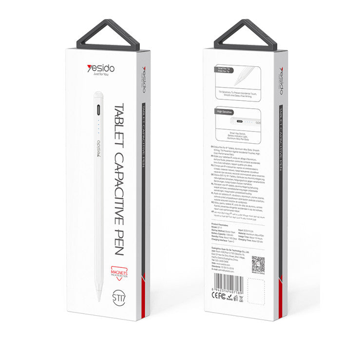 ST17 Aluminum Alloy Magnetic Adsorption Real-time Display Of Power Supply Stylus Pen For IP Tablet