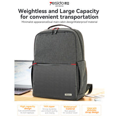 WB34 Large Capacity Dual Main Cabin Design Waterproof Anti Splashing Backpack Computer Bag