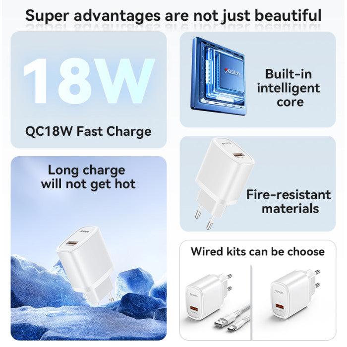YC66 Overspeed Fast Charge Fireproof Material QC18W Single A EU Char